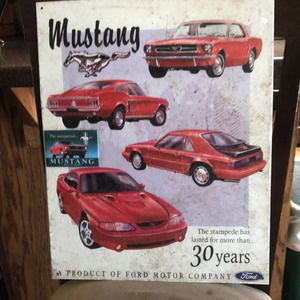 FORD MUSTANG TIN SIGN 16x13”